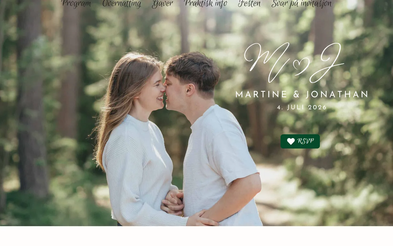 Skjermbilde av Martine & Jonathan
